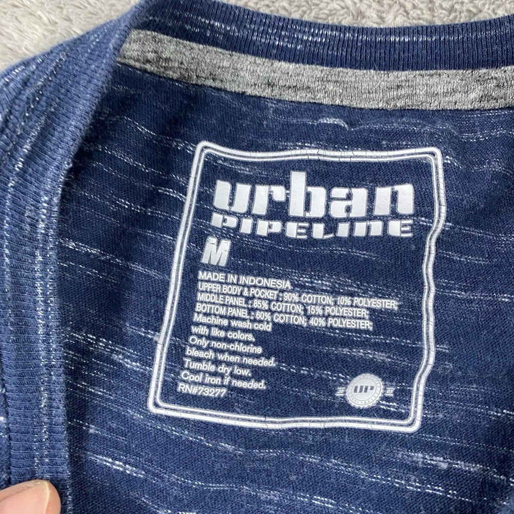 Urban Pipeline T-Shirt Short Sleeve Mens Medium Gray Blue Colorblock - Picture 9 of 15